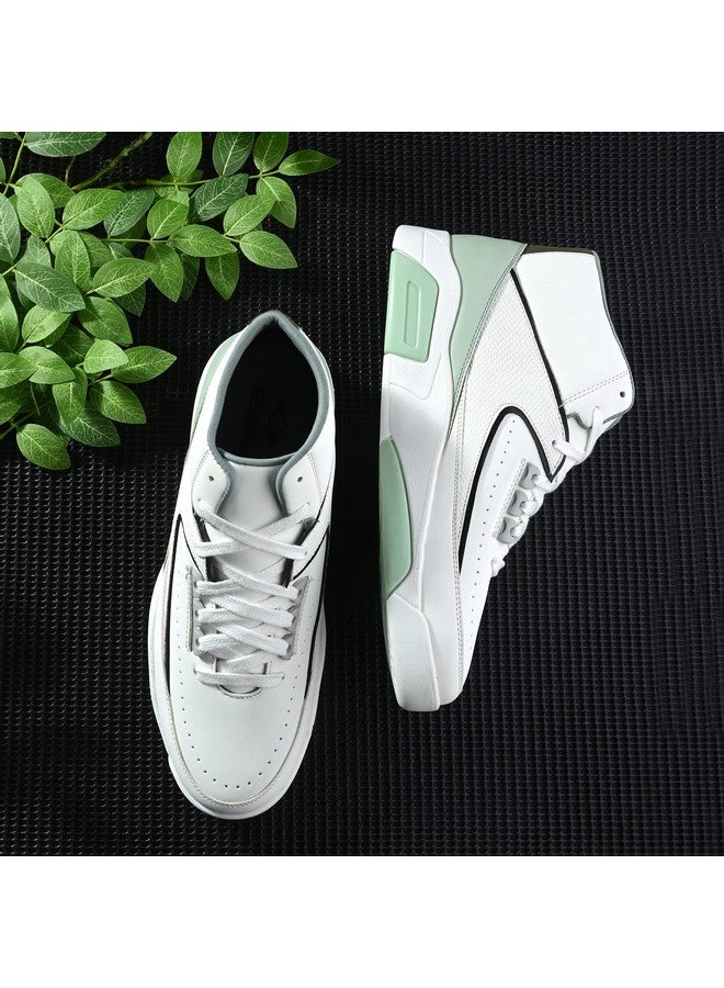 Cruiser Men's White High-Neck Sneakers | Lightweight & Comfortable | Ideal for Walking, Gym, and Casual Wear - Image 4