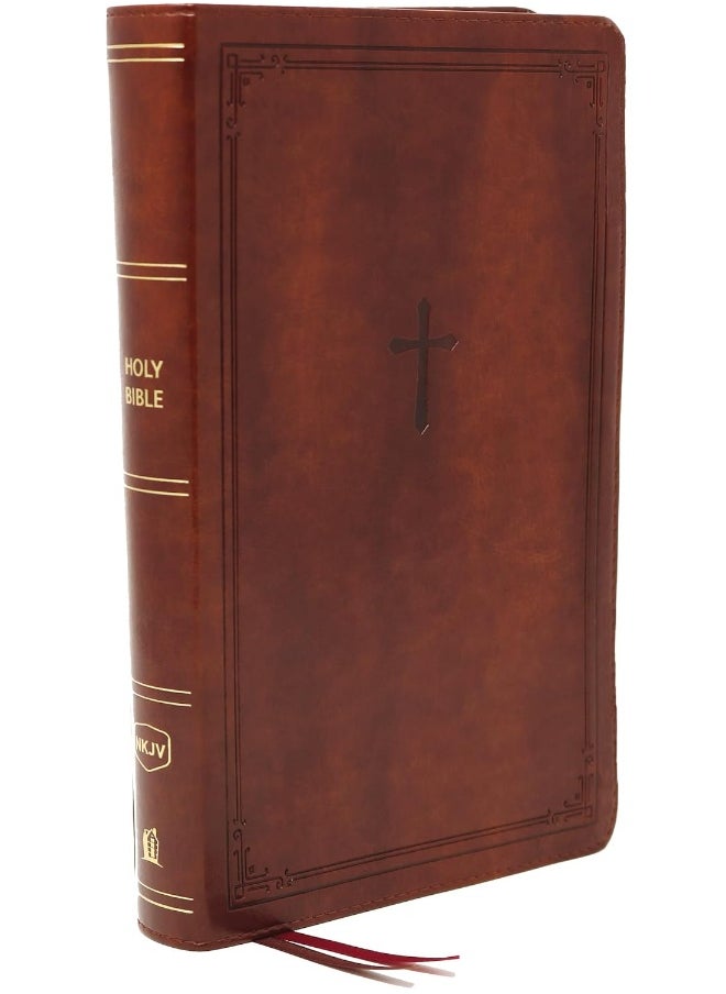 NKJV, End-of-Verse Reference Bible, Personal Size Large Print, Leathersoft, Brown, Red Letter, Comfort Print: Holy Bible, New King James Version  - Image 1