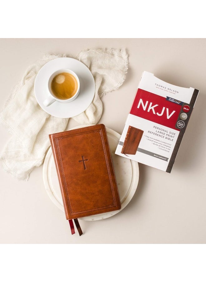 NKJV, End-of-Verse Reference Bible, Personal Size Large Print, Leathersoft, Brown, Red Letter, Comfort Print: Holy Bible, New King James Version  - Image 2