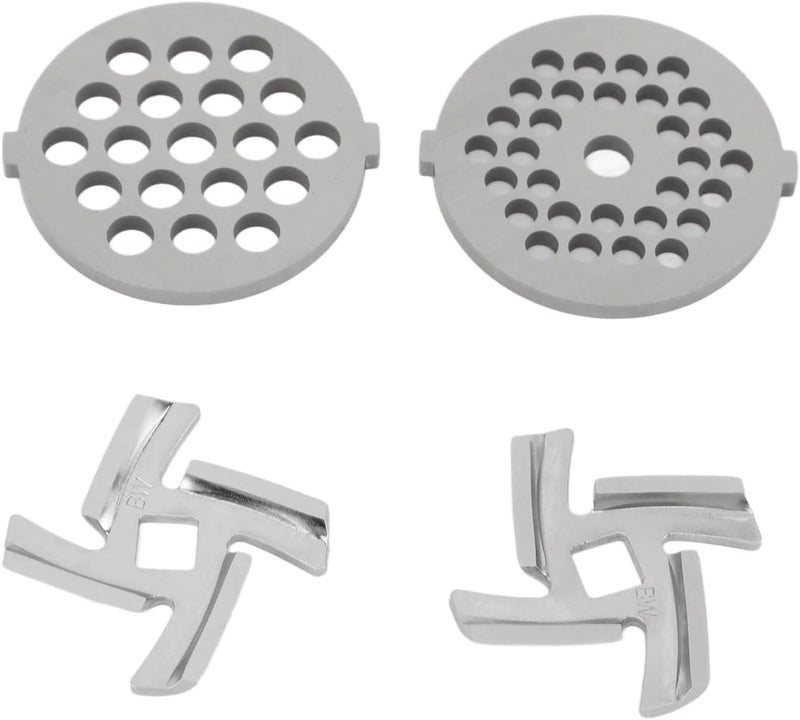 Fdit Meat Grinder Blades, Stainless Steel Replacement Plate Discs and Cutting Blades Set with Sharp Efficient Grinding for Food Grinder - Image 2