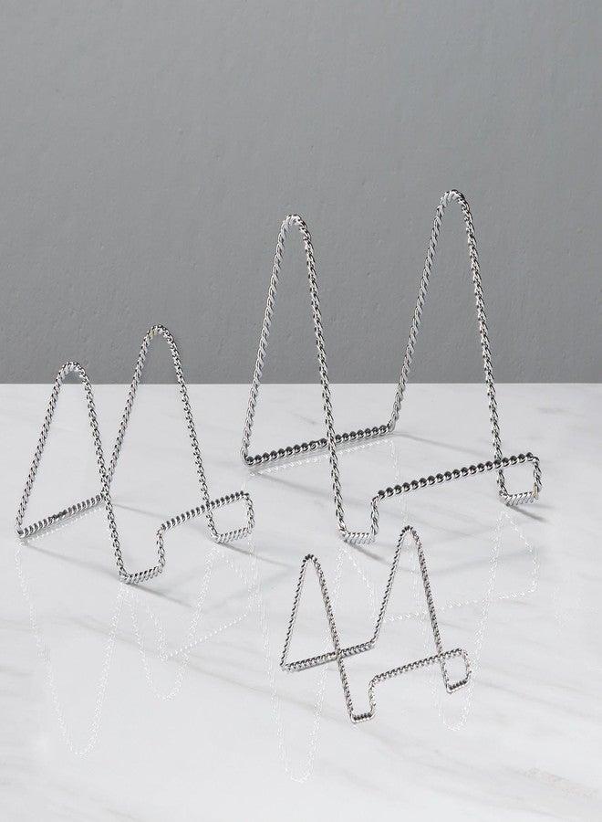 TRIPAR Decorative Chrome Twisted Wire Stand 3", Tabletop Easel Sleek & Modern Look - Perfect for Books, Plates, Photos & More - Image 5