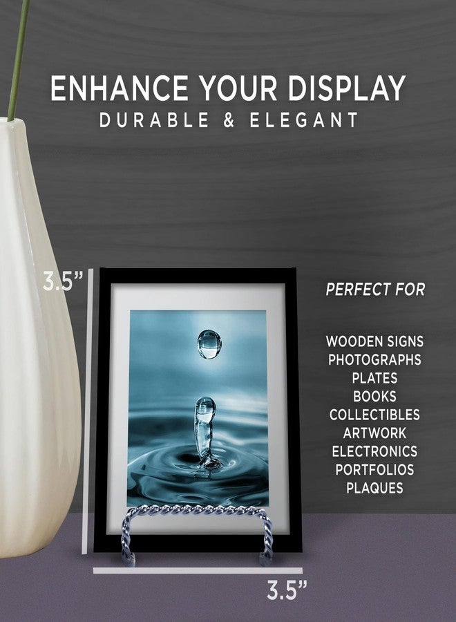 TRIPAR Decorative Chrome Twisted Wire Stand 3", Tabletop Easel Sleek & Modern Look - Perfect for Books, Plates, Photos & More - Image 4