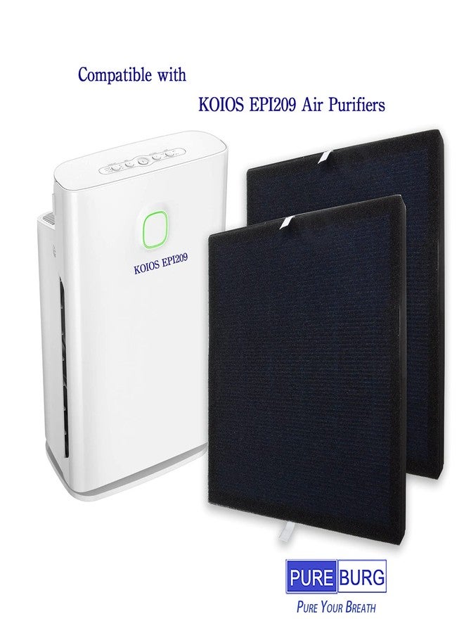 PUREBURG Replacement Filter Compatible with KOIOS EPI209 Air Purifier,2-Pack H13 HEPA 3-Stage Filtration 4 Washable Pre-Filters Air Clean Dust VOCs - Image 3