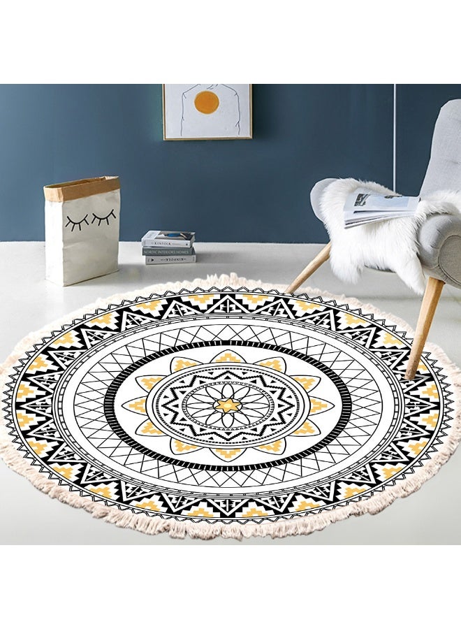 Hohe Style Vinatge Anti-slip Floor Carpet With Tassel Round Shape Soft Floral Printed Bedside Study Livingroom Decoration Rugs - Image 2