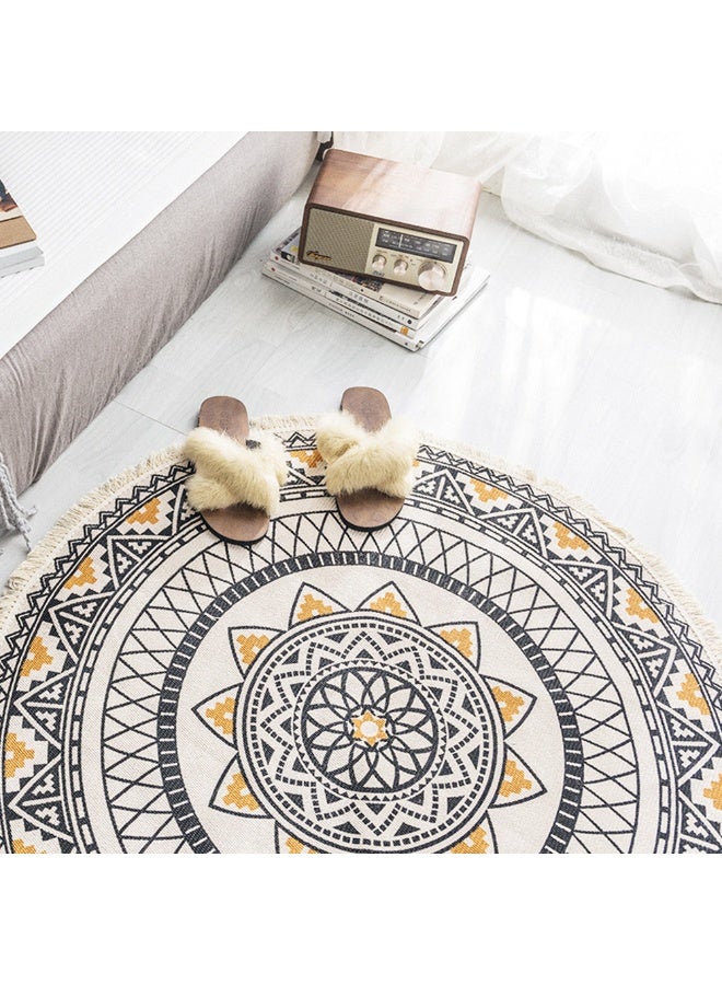 Hohe Style Vinatge Anti-slip Floor Carpet With Tassel Round Shape Soft Floral Printed Bedside Study Livingroom Decoration Rugs - Image 4