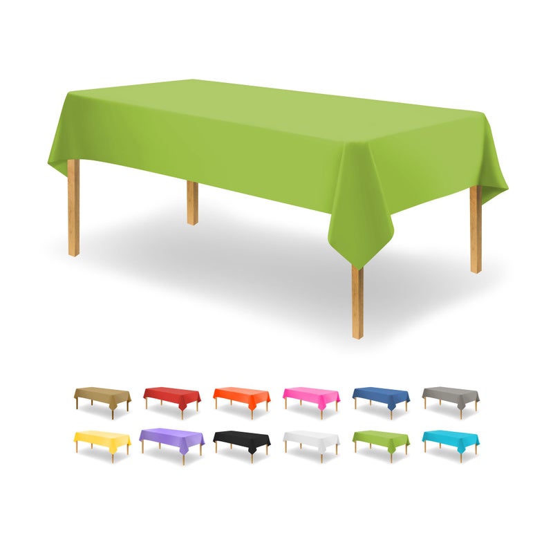 Lime Green Disposable Plastic Tablecloth for Rectangle Tables 12 Pack Premium Decorative Table Covers for Parties Events and Weddings Indoors  Outdoors 54 x 108 inch Rectangle Lime Green