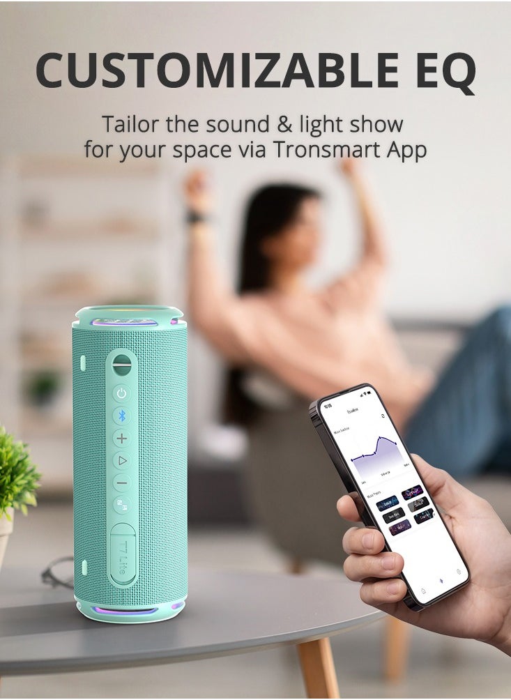 Tronsmart T7 Lite 24W Portable Outdoor Speaker, 24W Stereo Sound with Deep Bass, Bluetooth 5.3, IPX7 Waterproof, 24 Hours of Playtime, Custom EQ via App, Ultra Portable for carry - (Turquoise)
