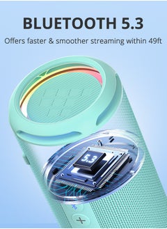 Tronsmart Tronsmart T7 Lite 24W Portable Outdoor Speaker, 24W Stereo Sound with Deep Bass, Bluetooth 5.3, IPX7 Waterproof, 24 Hours of Playtime, Custom EQ via App, Ultra Portable for carry - (Turquoise)  - Image 5