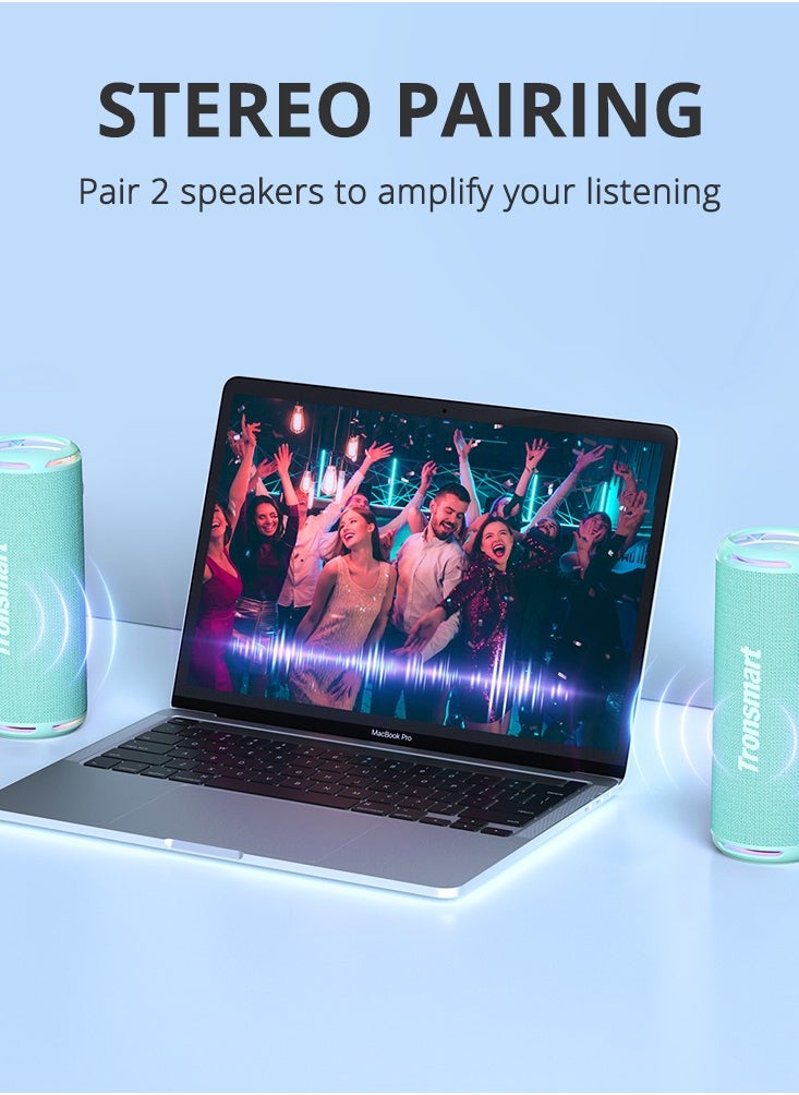 Tronsmart Tronsmart T7 Lite 24W Portable Outdoor Speaker, 24W Stereo Sound with Deep Bass, Bluetooth 5.3, IPX7 Waterproof, 24 Hours of Playtime, Custom EQ via App, Ultra Portable for carry - (Turquoise)  - Image 4