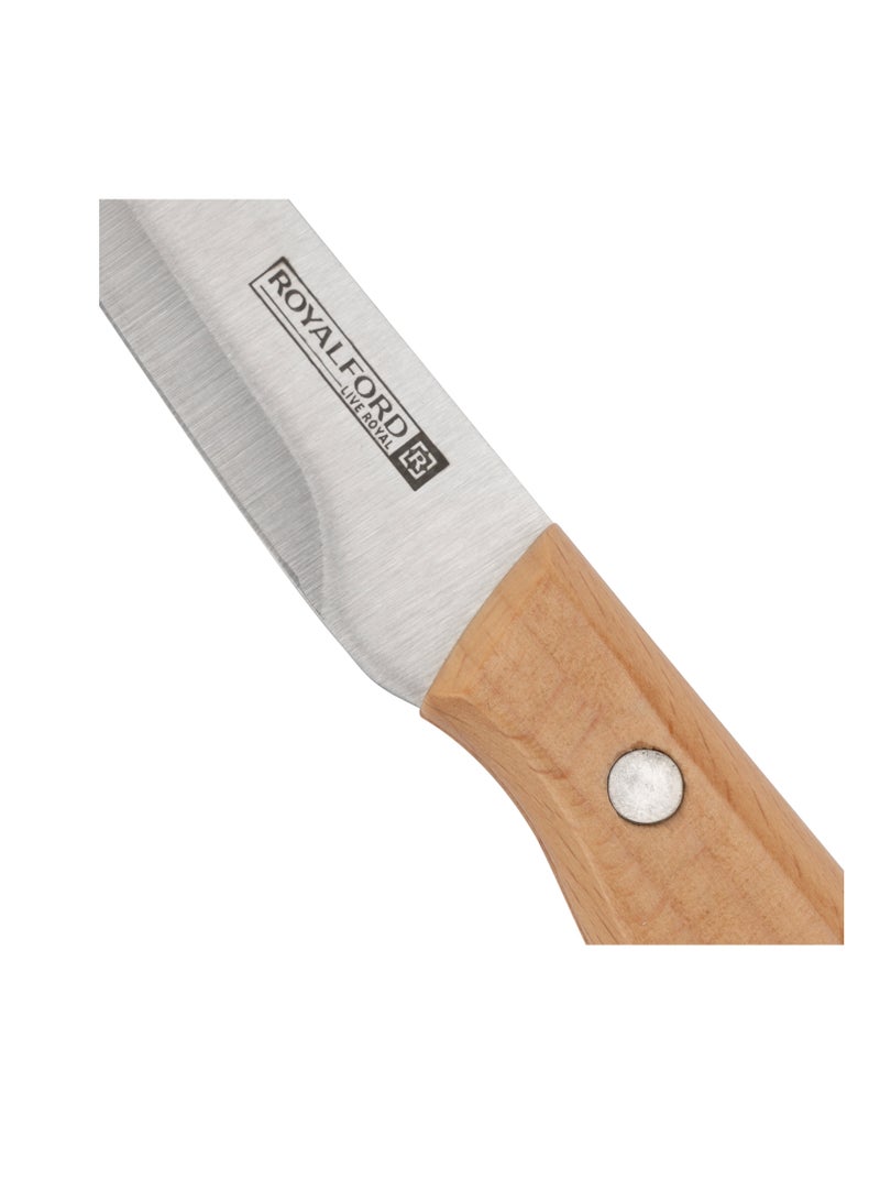 Royalford 4" Paring Knife- RF12093| With Extra-Sharp Stainless Steel Blades with Wooden Handle - Image 5