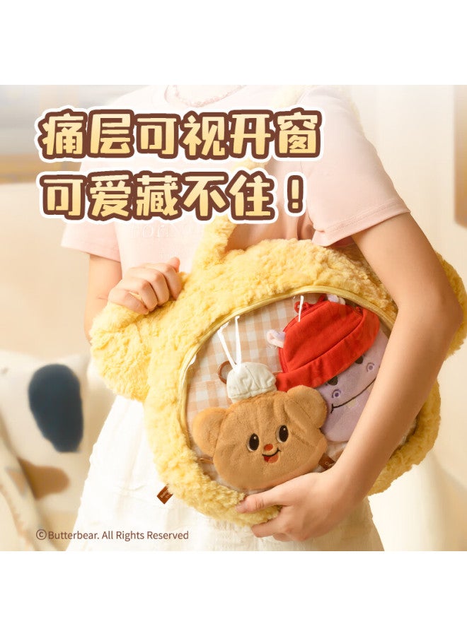 ديلي Deli Yellow Bear حقيبة يد، حقيبة أعمال محشوة لطيفة، حقيبة كتف، تخفيف الألم، نافذة مرئية، حقيبة قابلة للعكس، Hy708 - Image 3