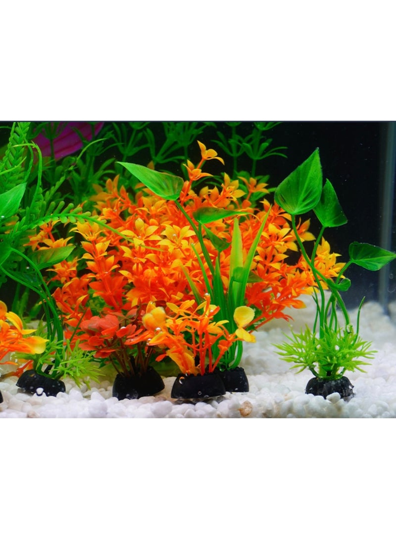 HUANXIN HOME Aquarium Decorations  Lifelike Plastic Decor Fish Tank Plants,Used for Household and Office Aquarium Simulation Plastic Hydroponic Plants.(1PCS,BIG,ORANGER) - Image 3