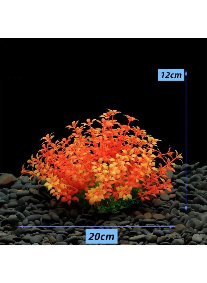 HUANXIN HOME Aquarium Decorations  Lifelike Plastic Decor Fish Tank Plants,Used for Household and Office Aquarium Simulation Plastic Hydroponic Plants.(1PCS,BIG,ORANGER) - Image 4