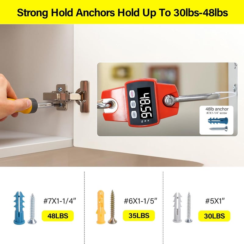 BHALCVR 140pcs Drywall Anchors and Screws Kit (3 Sizes) - Plastic Screw Anchors for Drywall & Sheetrock with Phillips Screws - Assorted Wall Anchors Set for Shelves, Mirrors, Wall Art, Home Decor - Image 2