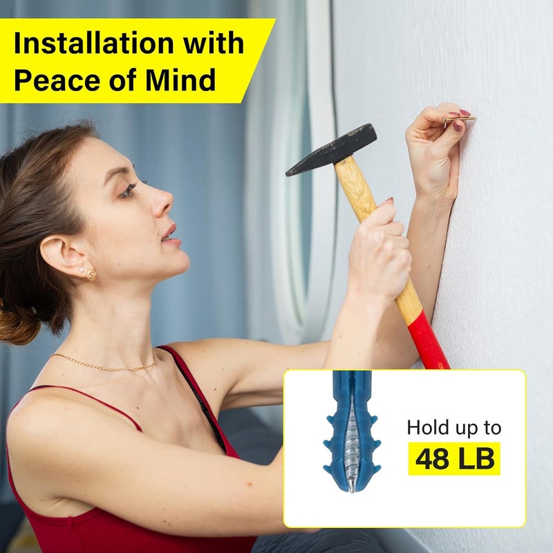 BHALCVR 140pcs Drywall Anchors and Screws Kit (3 Sizes) - Plastic Screw Anchors for Drywall & Sheetrock with Phillips Screws - Assorted Wall Anchors Set for Shelves, Mirrors, Wall Art, Home Decor - Image 5