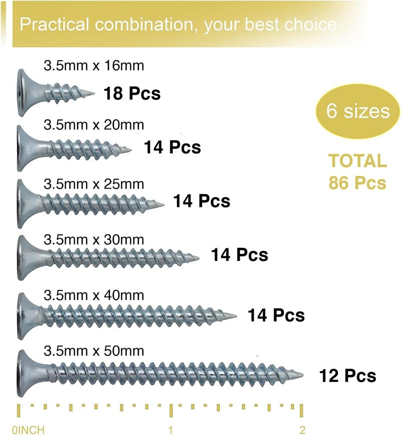 MAX-EMA GLOBAL MAX-EMA Wall Anchors And Screws Set For Drywall 150 Pcs Self Tapping Screws And Heavy Duty Wall Plugs Kit Star Head Screws And Plastic Anchors For Hollow And Plaster, Diy And Hardware Use - Image 2