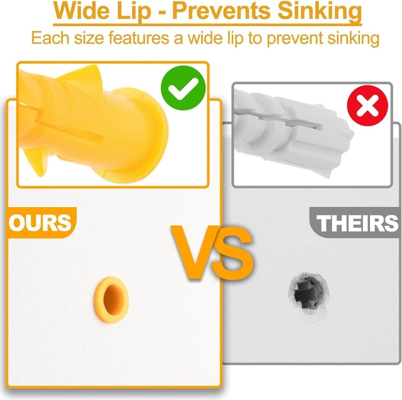 MAX-EMA GLOBAL MAX-EMA Wall Anchors And Screws Set For Drywall 150 Pcs Self Tapping Screws And Heavy Duty Wall Plugs Kit Star Head Screws And Plastic Anchors For Hollow And Plaster, Diy And Hardware Use - Image 5