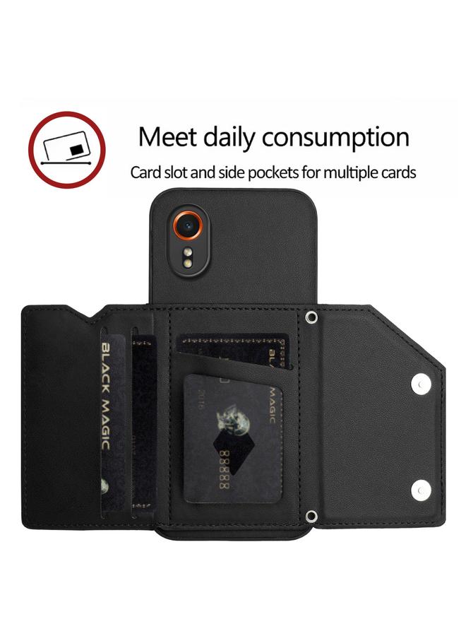S-TOP Case For Samsung Galaxy Xcover 7 Skin Feel Four Card Slots Phone Case with Wrist Strap - Image 5