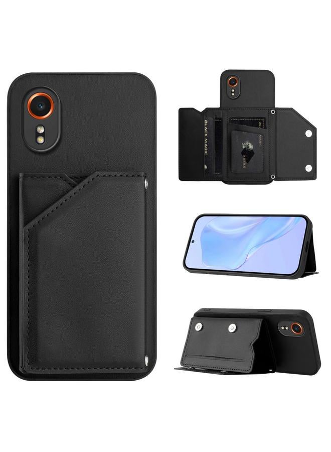 S-TOP Case For Samsung Galaxy Xcover 7 Skin Feel Four Card Slots Phone Case with Wrist Strap - Image 1