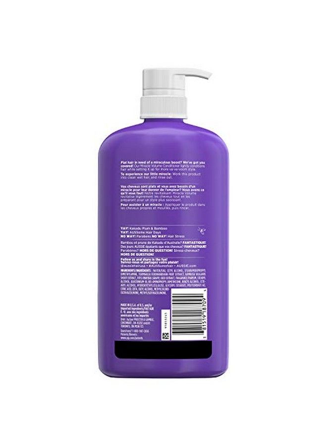Aussie Miracle Volume Conditioner With Plum & Bamboo For Fine Hair 30.4 Fluid Ounce (Pack Of 4) - Image 4
