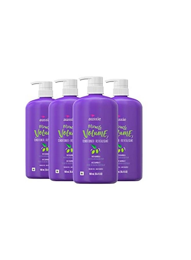 Aussie Miracle Volume Conditioner With Plum & Bamboo For Fine Hair 30.4 Fluid Ounce (Pack Of 4) - Image 1