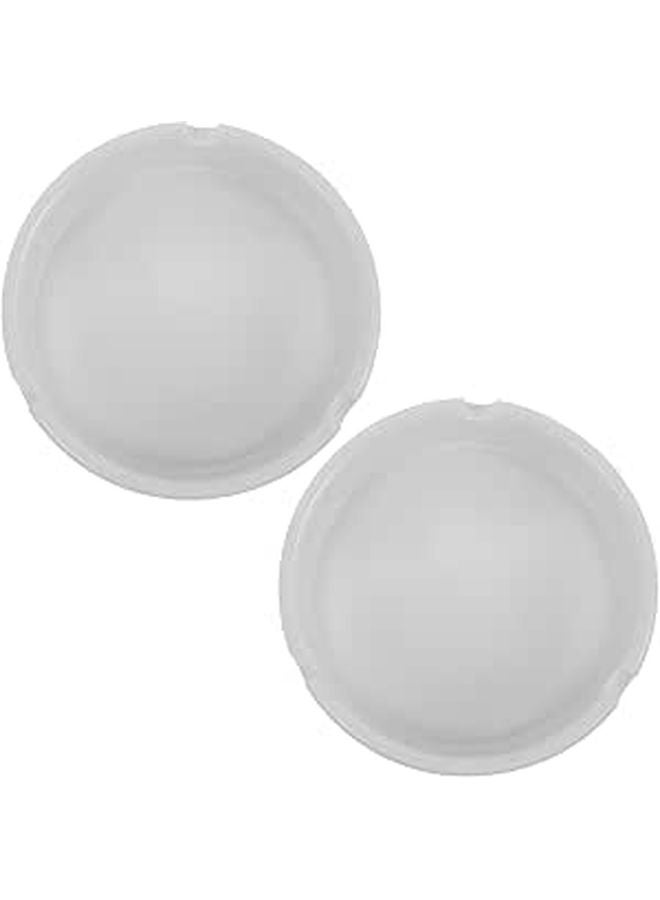 White Melamine Ashtray Set 2Pcs Sturdy Anti Drop Indoor Cigarette Ash Bucket For Home Bar Office - Image 1