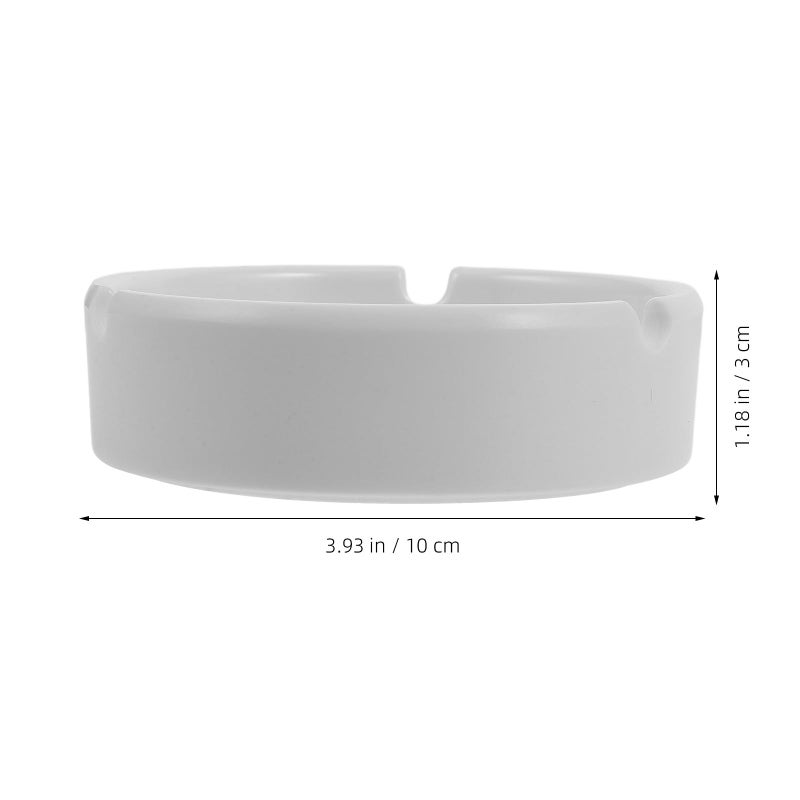 White Melamine Ashtray Set 2Pcs Sturdy Anti Drop Indoor Cigarette Ash Bucket For Home Bar Office - Image 3