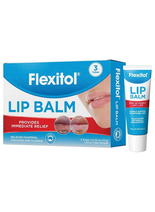 Flexitol Lip Balm, 0.35 Ounce Tube, Cream White, 3 Count (Pack of 1) - Image 1