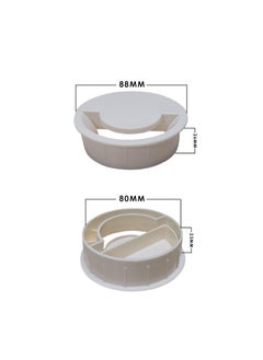 UNIMAPLE WITH U Unimaple Cable Grommet Durable Plastic Wire Manager Hole Cover for Computer Tables and Desks 80 mm31inch Diameter Off White Pack of 4  - Image 2