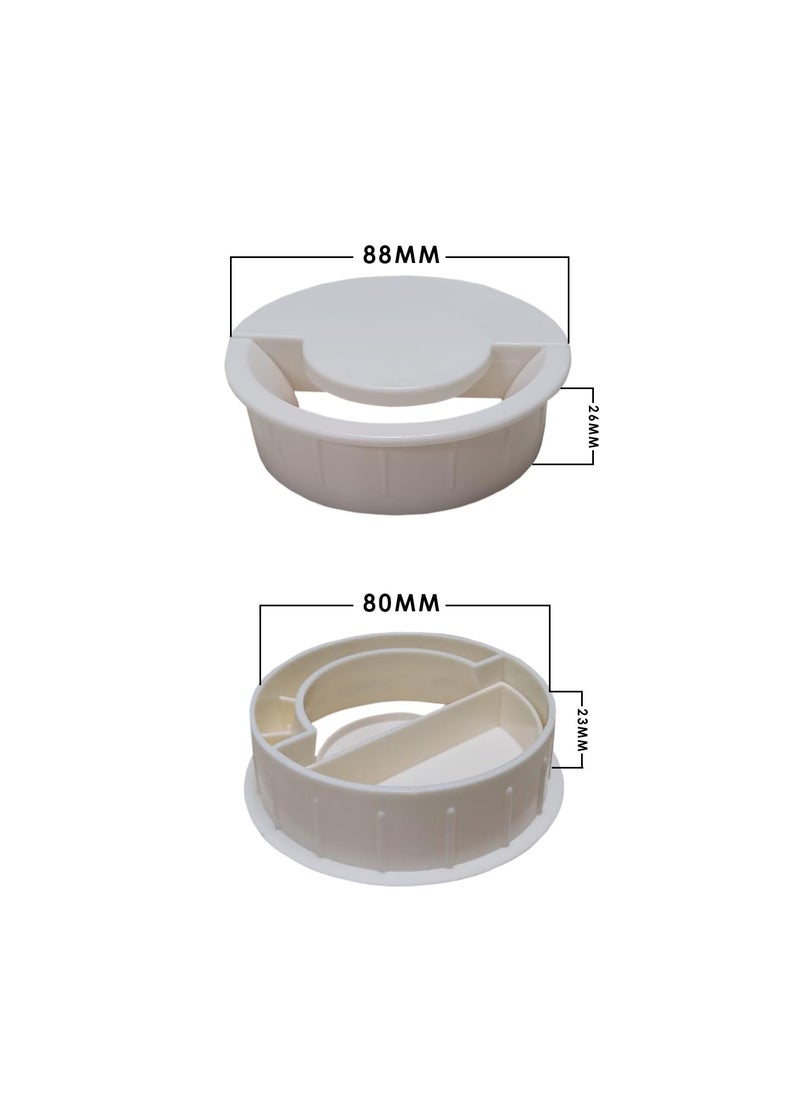UNIMAPLE WITH U - Unimaple Cable Grommet Durable Plastic Wire Manager Hole Cover for Computer Tables and Desks 80 mm31inch Diameter Off White Pack of 4 - Image 1