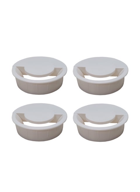 Unimaple Cable Grommet Durable Plastic Wire Manager Hole Cover for Computer Tables and Desks 80 mm31inch Diameter Off White Pack of 4