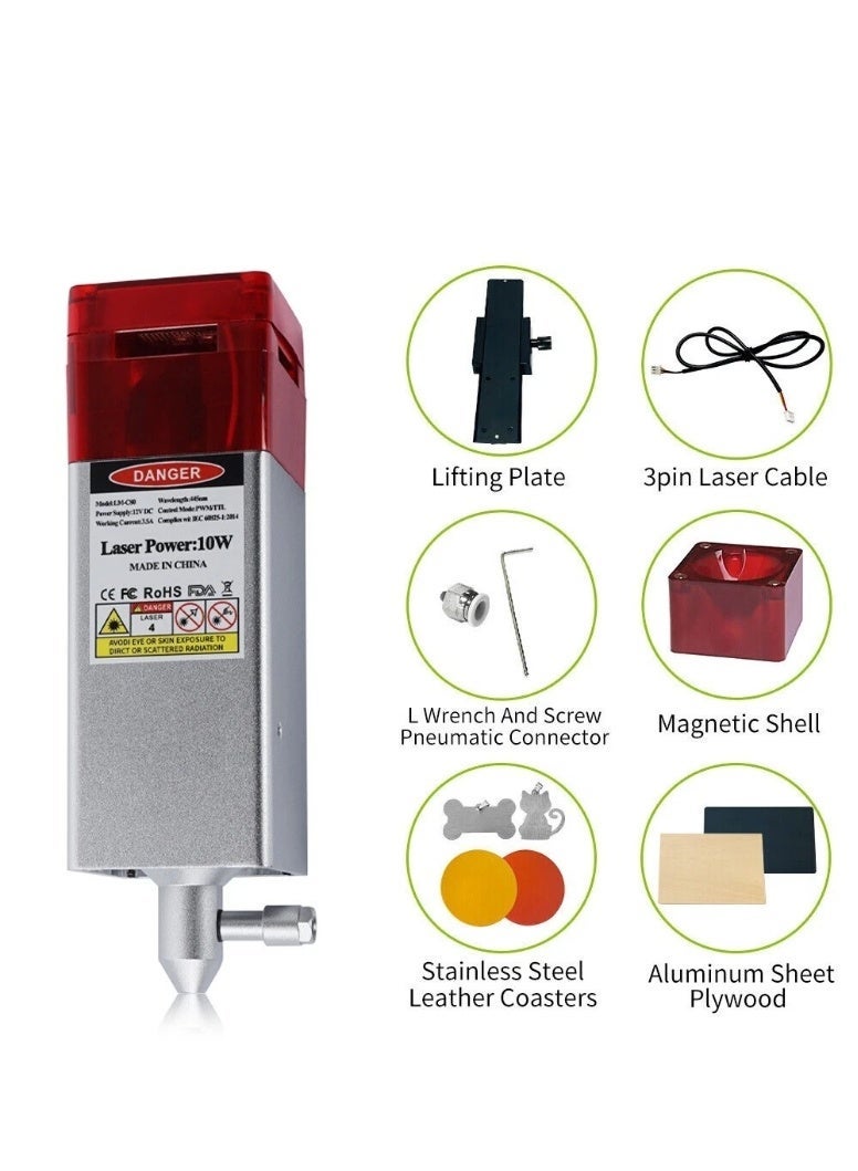 LUNYEE 10W Laser Module With Air Assist Nozzle for CNC  Laser Engraving Machine - Image 1