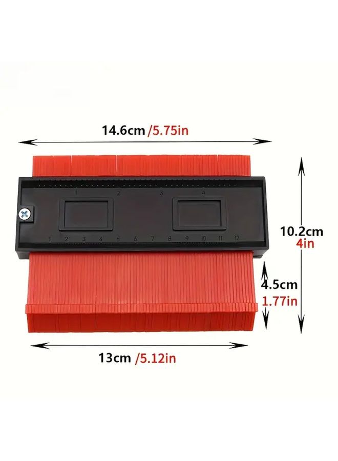 Red Small Adjustable Plastic Profile Measuring Tool Square Design - Image 5