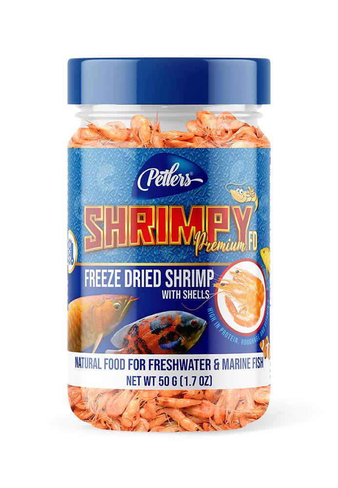 Petlers Shrimpy Premium Fd - Freeze Dried Shrimp Treats, Natural Food For Freshwater And Marine Fish (50G), Adult - Image 1