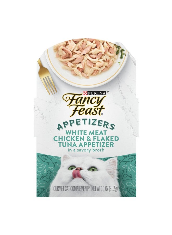 فانسي فيست مقبلات بورينا فانسي فيست، طعام قطط رطب قابل لللعق، خالي من الحبوب، مقبلات دجاج أبيض وتونة متقشرة - (عبوة من ١٠ قطع) ١٫١ أونصة - Image 1