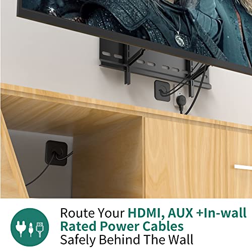 HomeMount TV Cord Hider for Wall Mounted TV - Cable Management Kit to Hide TV Wires Behind The Wall - Includes 2 Cable Manager Brackets, and Thicker Hold Opener for Easy Install (Black) - Image 2