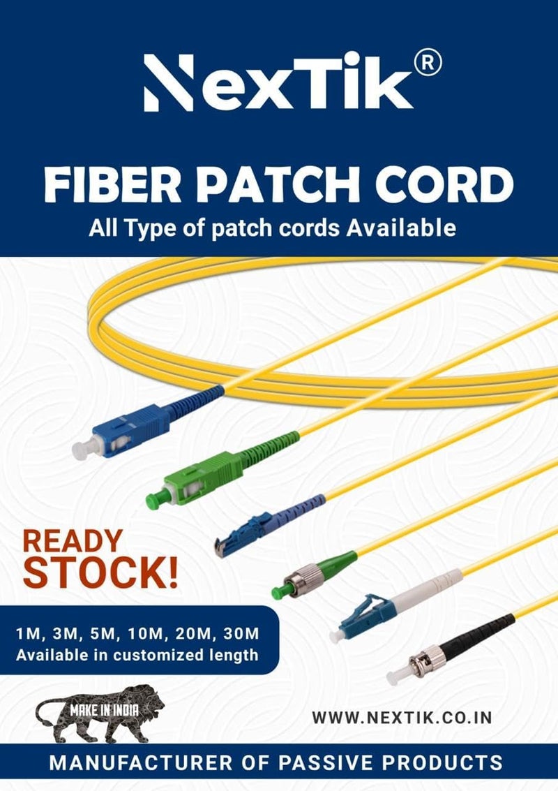 Hexabyte 10 Meter Single Mode SC to SC Fiber Optic Patch Cable – Simplex 9/125 Jumper, FSMS SC/UPC to SC/UPC, Yellow, High-Speed Internet Connectivity - Image 5