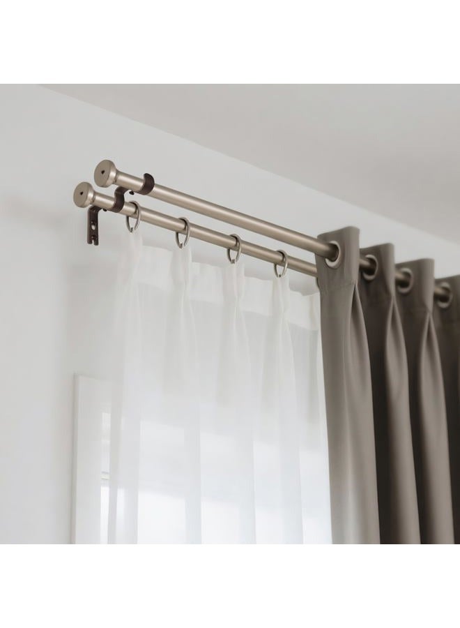 AddGrace 2 PCS Double Curtain Rod Bracket Heavy Duty Vintage Curtain rod Holder for 1" and 5/8" Rod (Brown) - Image 5