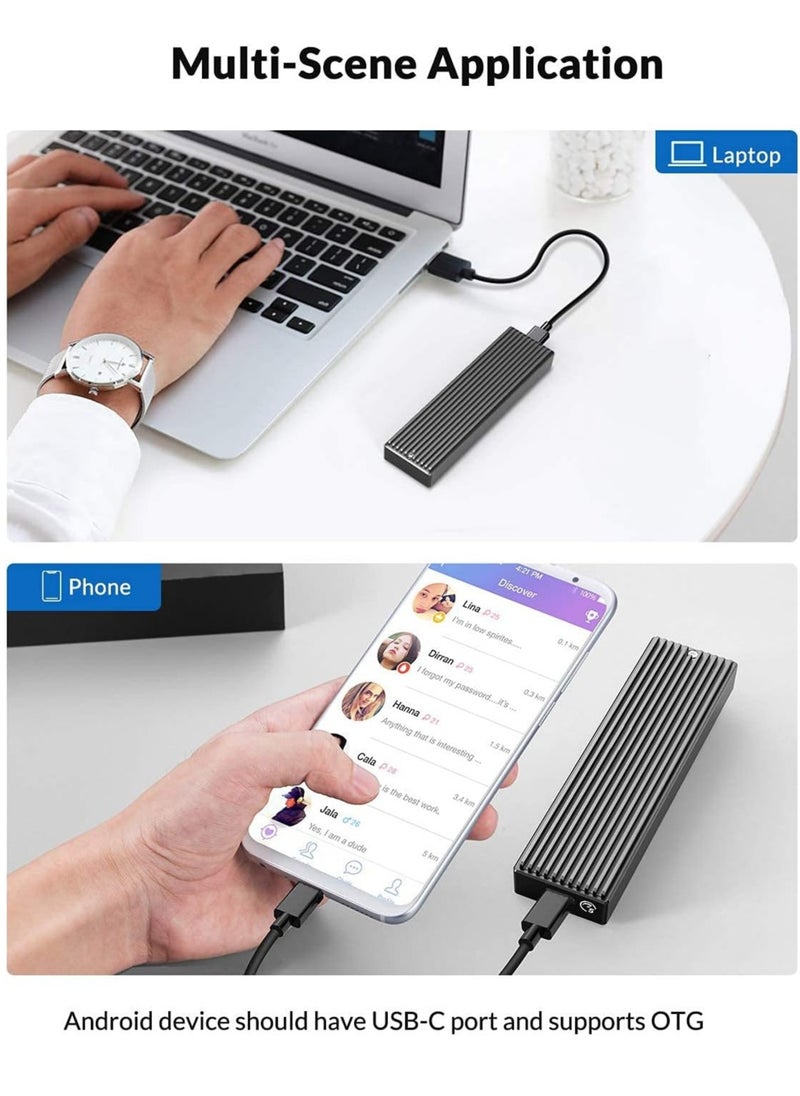 Orico - M.2 NGFF SSD Enclosure USB 3.0 Type-C , 5Gbps , Adapter Portable M2 SATA to USB - Support M.2 SATA B-Key / B+M Key (2230/2242/2260/2280), For UASP and SMART-   Does Not Support NVMe SSD M2PF - Image 1