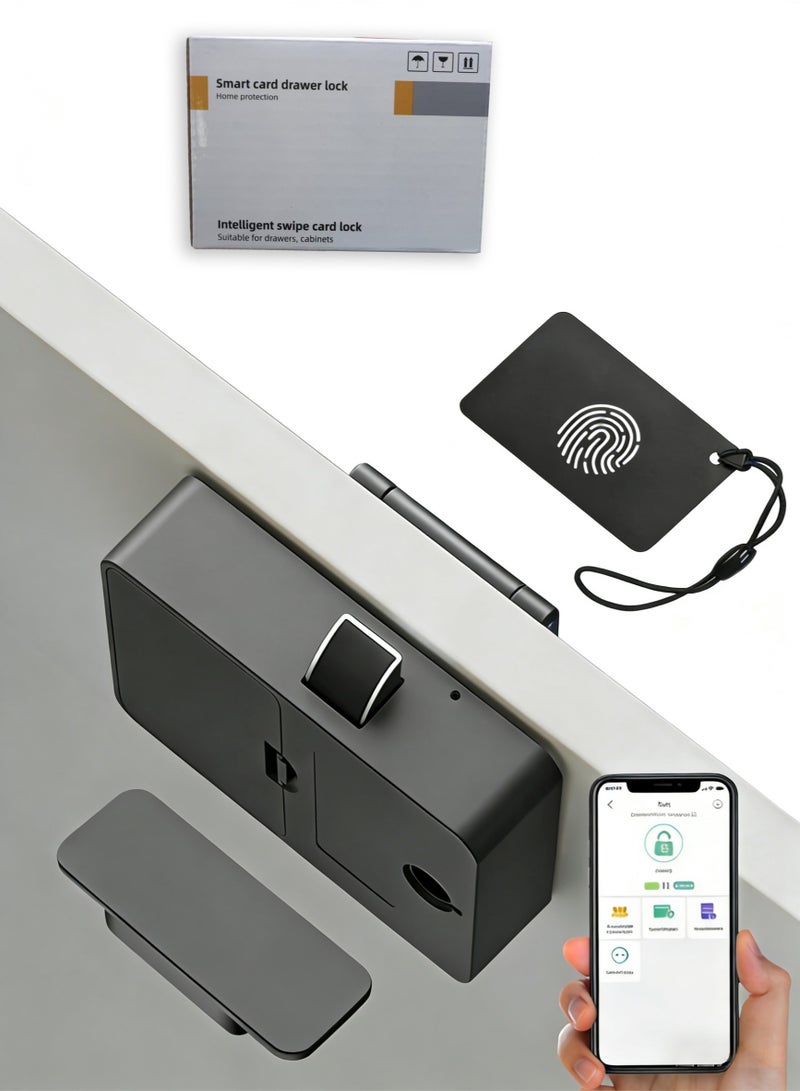 Upgraded smart locker locks and hidden keyless electric drawer locks, hidden NFC locks with no drilling required, electronic child safety locks for drinks cabinets, cupboards, drawers and desks (mobile NFC functionality for Android only) - Image 1