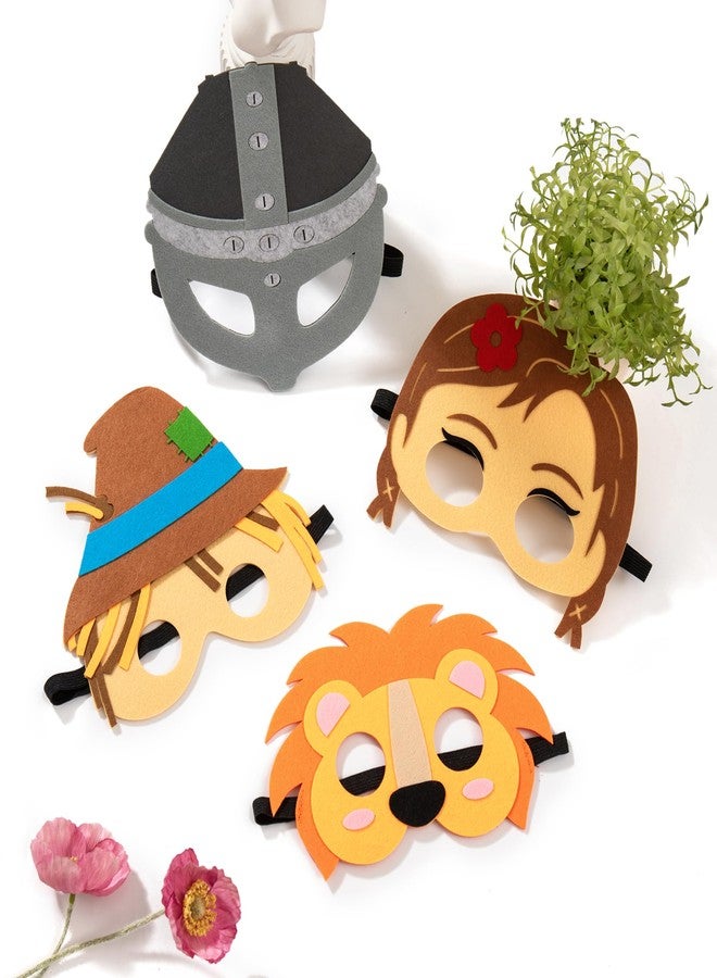 INF-STAR Felt Masks Set - 4PCS Girl, Scarecrow, Tinman and Cowardly Lion Costume Masks for Kids Birthday Party, Dress Up & Halloween - Image 2