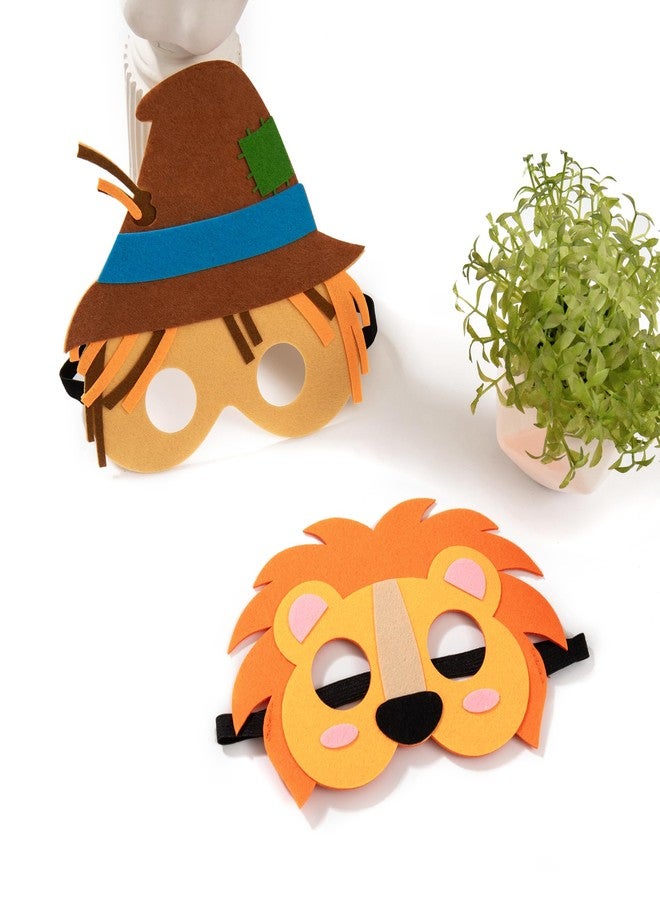 INF-STAR Felt Masks Set - 4PCS Girl, Scarecrow, Tinman and Cowardly Lion Costume Masks for Kids Birthday Party, Dress Up & Halloween - Image 3