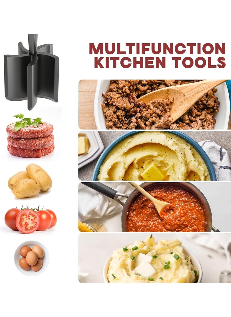 Generic - Meat Chopper, Hamburger Chopper, Premium Heat Resistant Masher and Smasher for Hamburger Meat, Ground Beef, Ground Turkey and More, Nylon Ground Beef Chopper Tool and Meat Fork, Mix Chopper-Black - Image 1