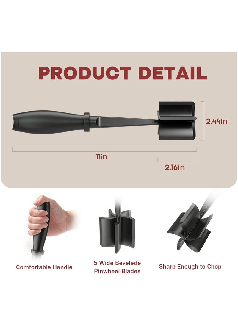 Generic - Meat Chopper, Hamburger Chopper, Premium Heat Resistant Masher and Smasher for Hamburger Meat, Ground Beef, Ground Turkey and More, Nylon Ground Beef Chopper Tool and Meat Fork, Mix Chopper-Black - Image 1