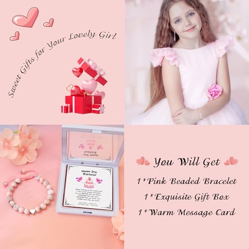 Sereney 9 Year Old Girl Birthday Gifts, Adjustable Beaded Bracelets as 9th 9yr Nine Year Old Birthday Gifts for Girls Daughter Niece Granddaughter - Image 4