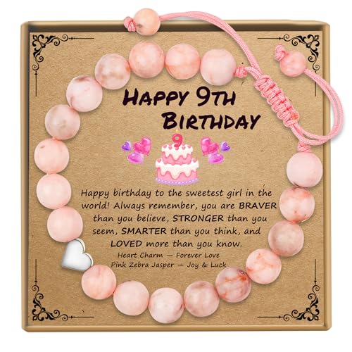 Sereney 9 Year Old Girl Birthday Gifts, Adjustable Beaded Bracelets as 9th 9yr Nine Year Old Birthday Gifts for Girls Daughter Niece Granddaughter - Image 1