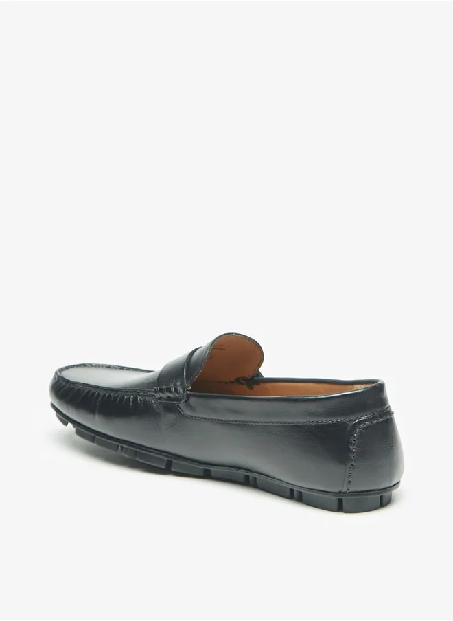 دوتشيني Men's Buckle Detail Slip-On Moccasins