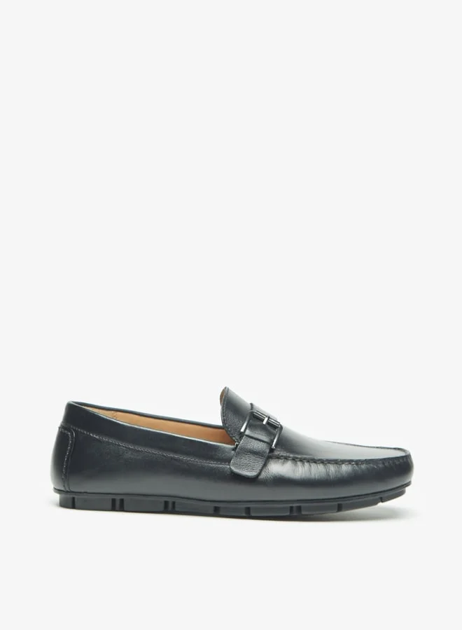 دوتشيني Men's Buckle Detail Slip-On Moccasins