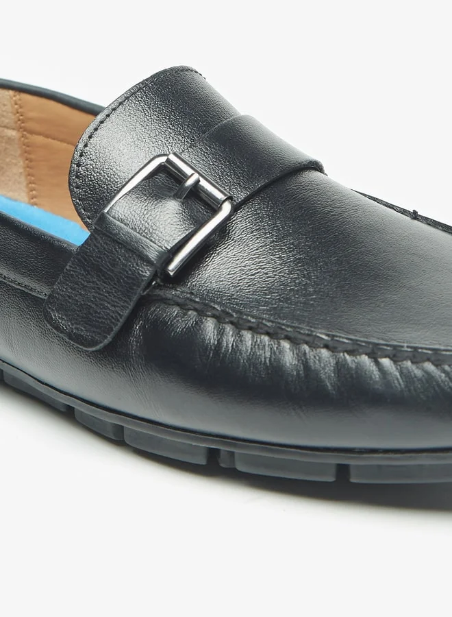 دوتشيني Men's Buckle Detail Slip-On Moccasins