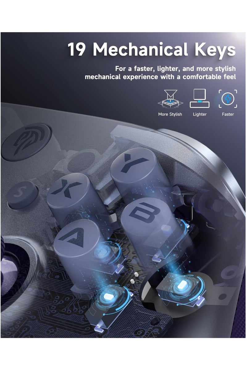 EasySMX X10 PC Controller - Enhanced Wireless Bluetooth Controller with Hall Joysticks/Hall Triggers/19 Mechanical Metal Keys - No Stick Drift, No Dead Zone - Work for Windows, Steam and Switch - Image 3